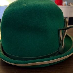 Vintage rare collectable Elegant Green Bowler Hat perfect for St.Patricks Day